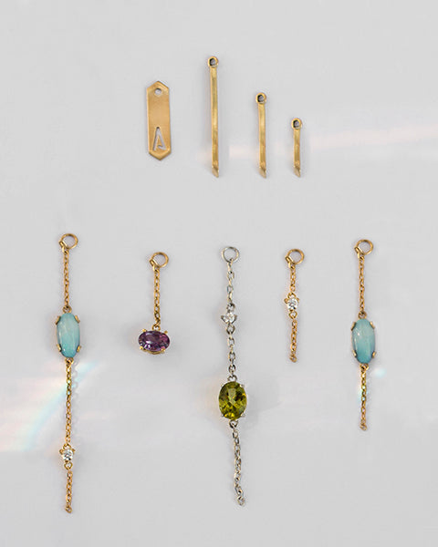 Conjunto de extensiones de pendientes en oro y con diamantes