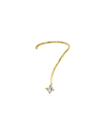 Charlotte Orbit Diamond de oro 18kt con diamante, oreja izquierda