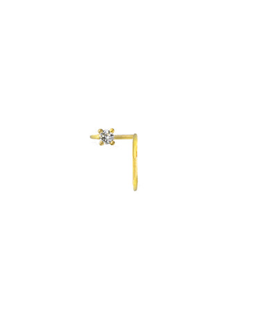 Pendiente Ear Cuff Charlotte Orbit-Mini de Oro amarillo 18kt y diamante natural, oreja derecha