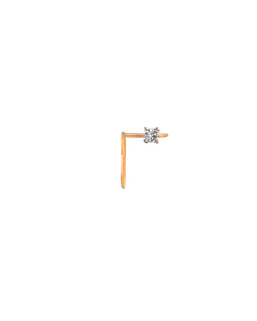 Pendiente Ear Cuff Charlotte Orbit-Mini de Oro rosa 18kt y diamante natural, oreja izquierda